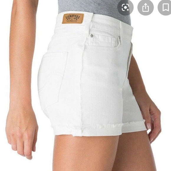 levi's high rise white shorts
